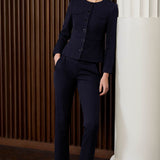 Davos Navy Pique Trousers