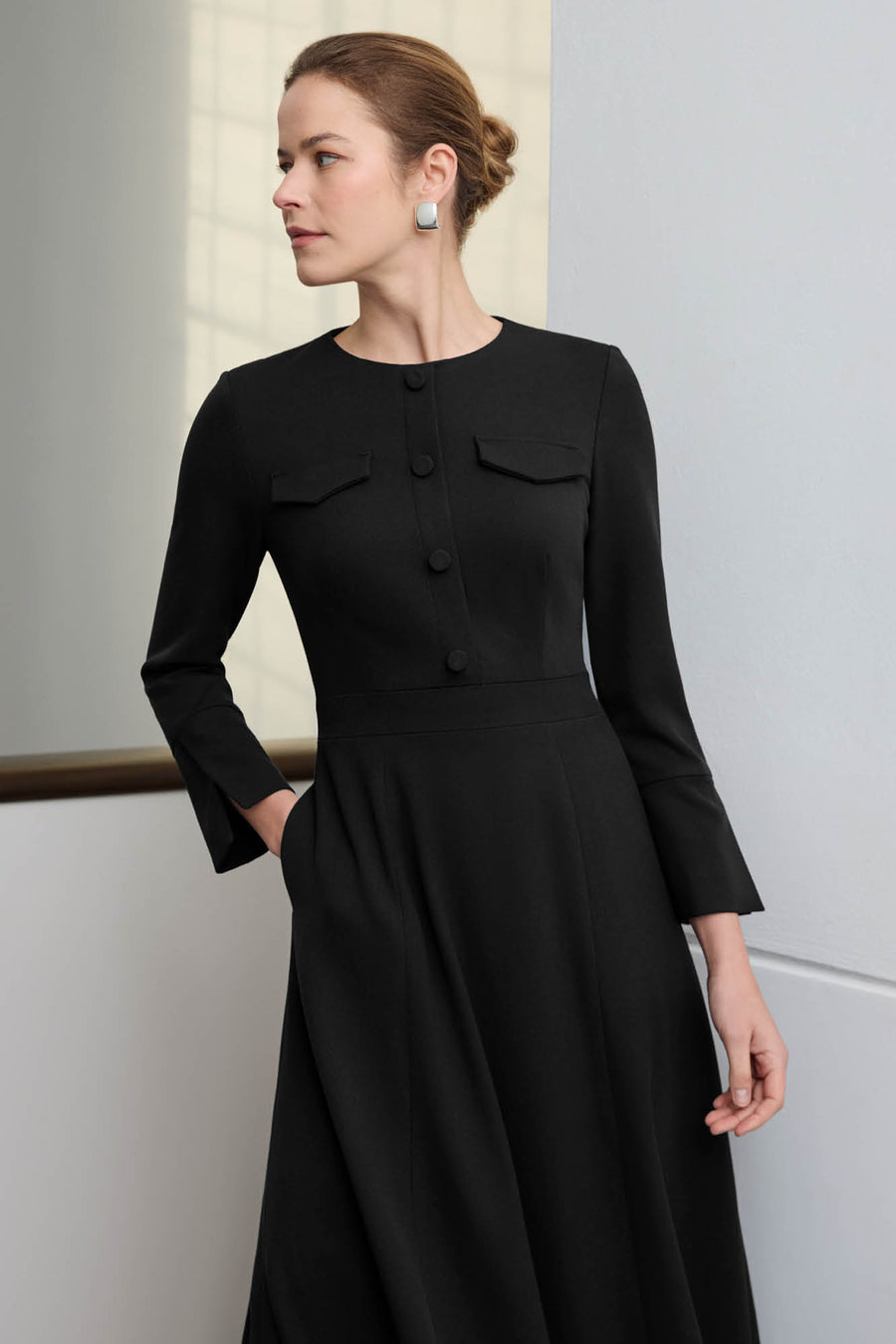 Hemsworth Black Pique Dress
