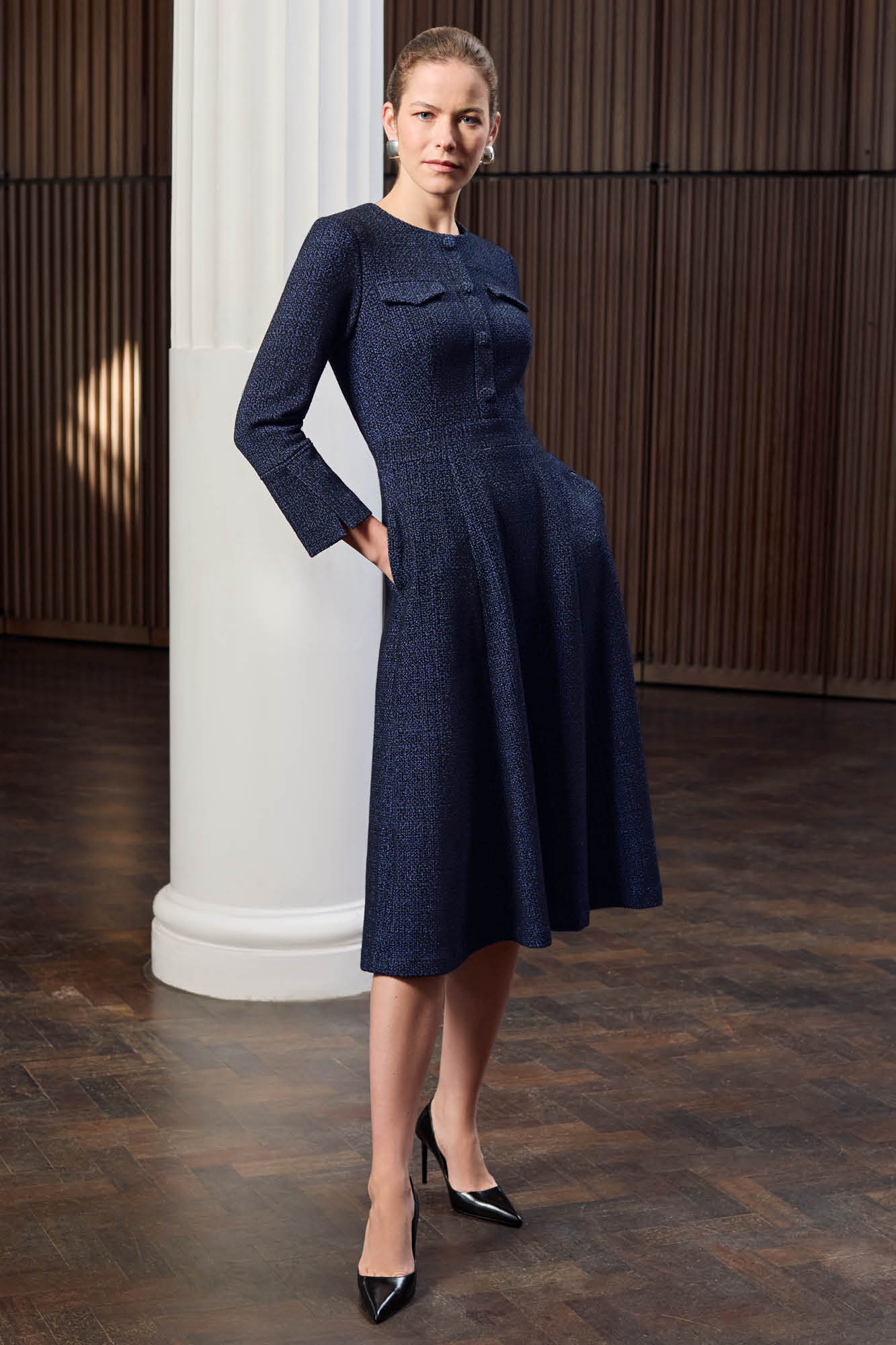 Hemsworth Midnight Knit Dress - Libby London