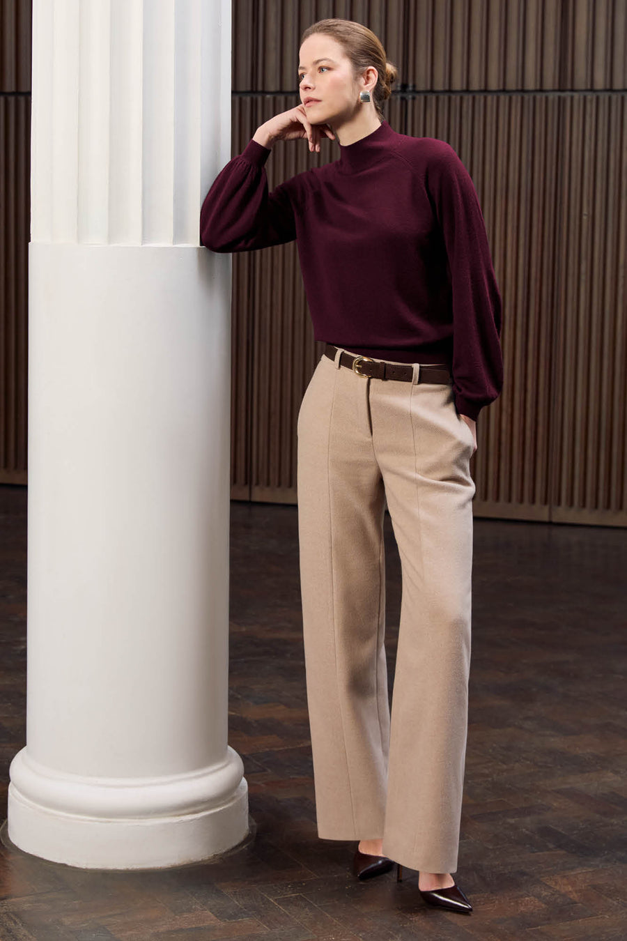 Loxley 100% Merino Wool Burgundy Jumper