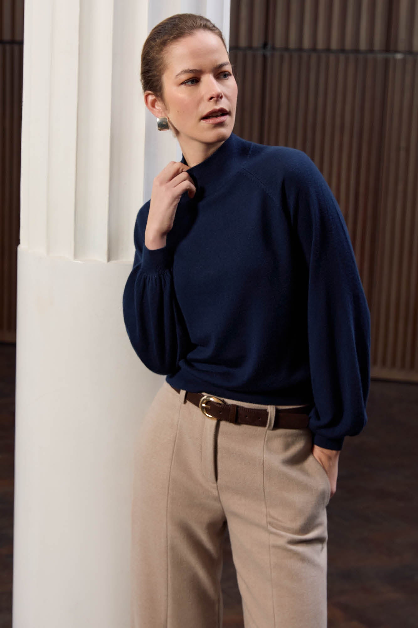 Loxley 100% Merino Wool Navy Jumper
