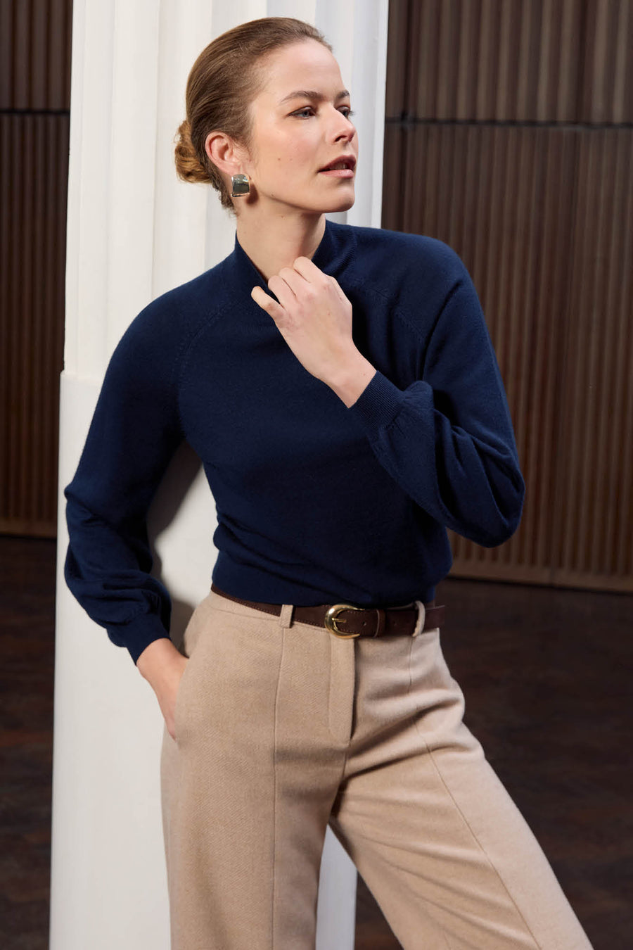 Loxley 100% Merino Wool Navy Jumper