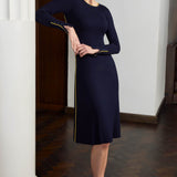 Maddy Navy and Yellow Knit Dress