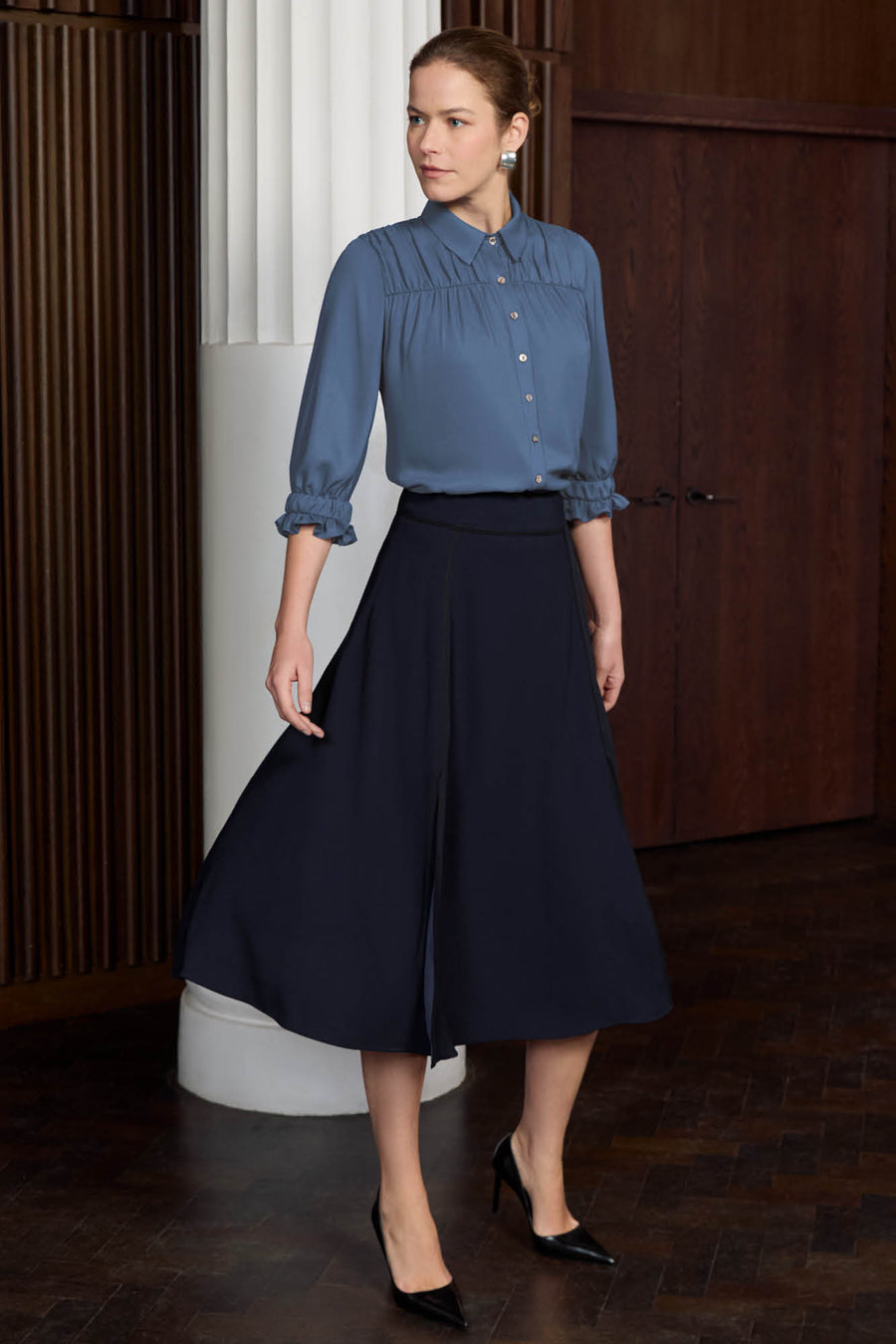 Latimer Navy and Black Skirt