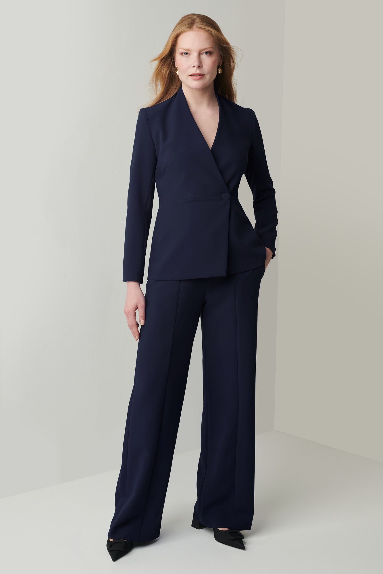 Brompton Navy Suiting Jacket | Libby London