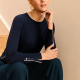 Maddy Navy and Ivory Merino Jumper