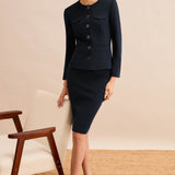 Suzy Navy Pique Skirt