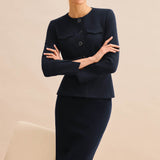 Suzy Navy Pique Skirt