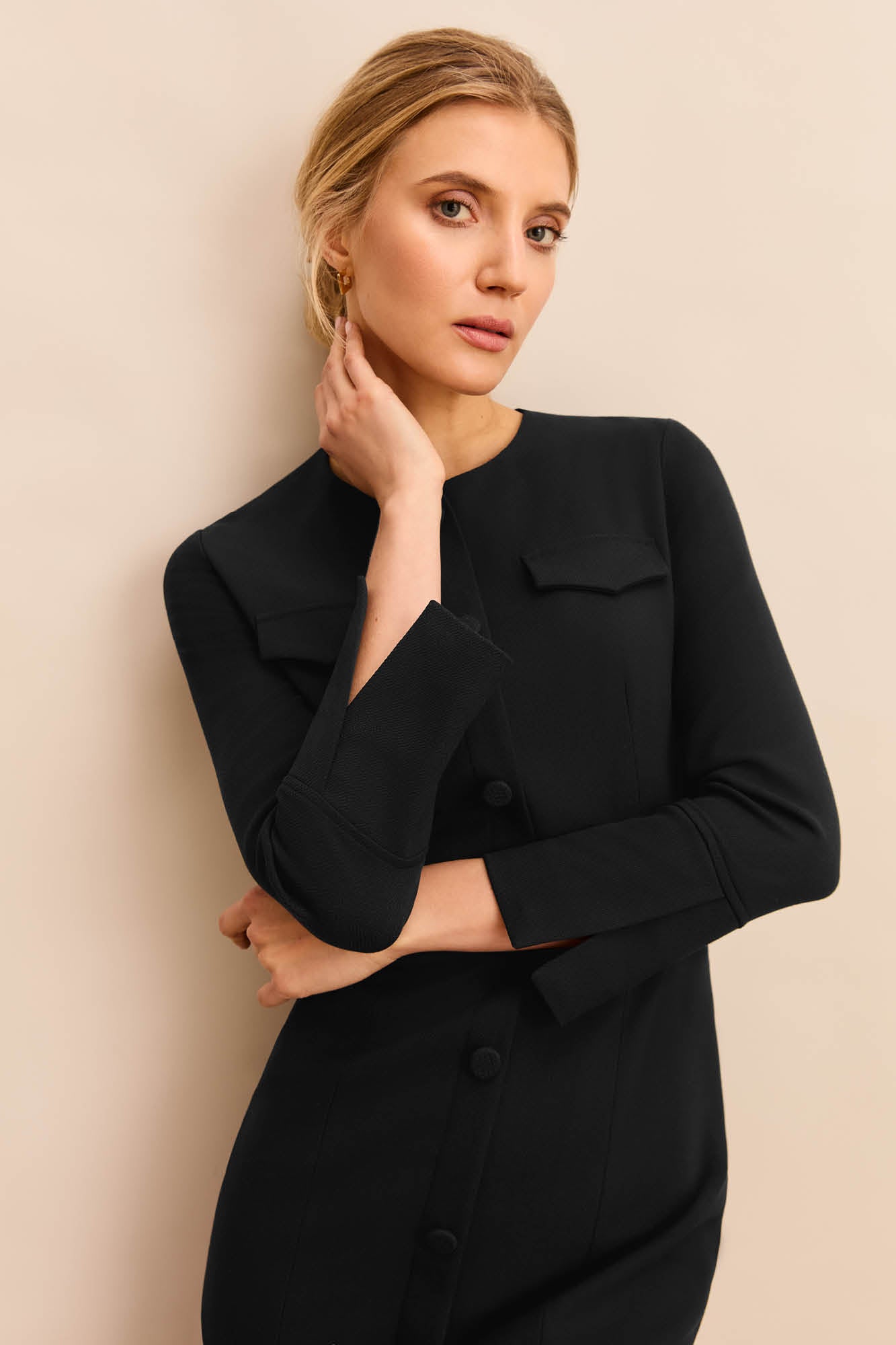 Maddox Black Pique Dress