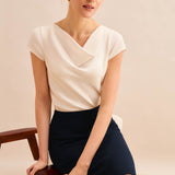 Suzy Navy Pique Skirt