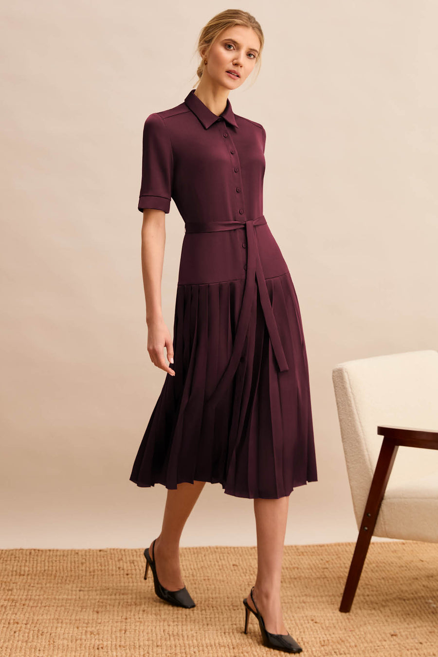 Tavistock Aubergine Shirt Dress