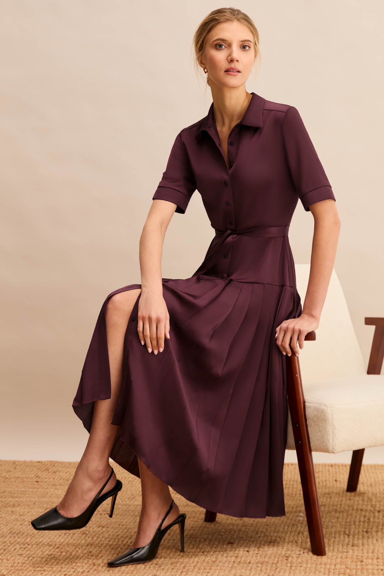 Tavistock Aubergine Shirt Dress