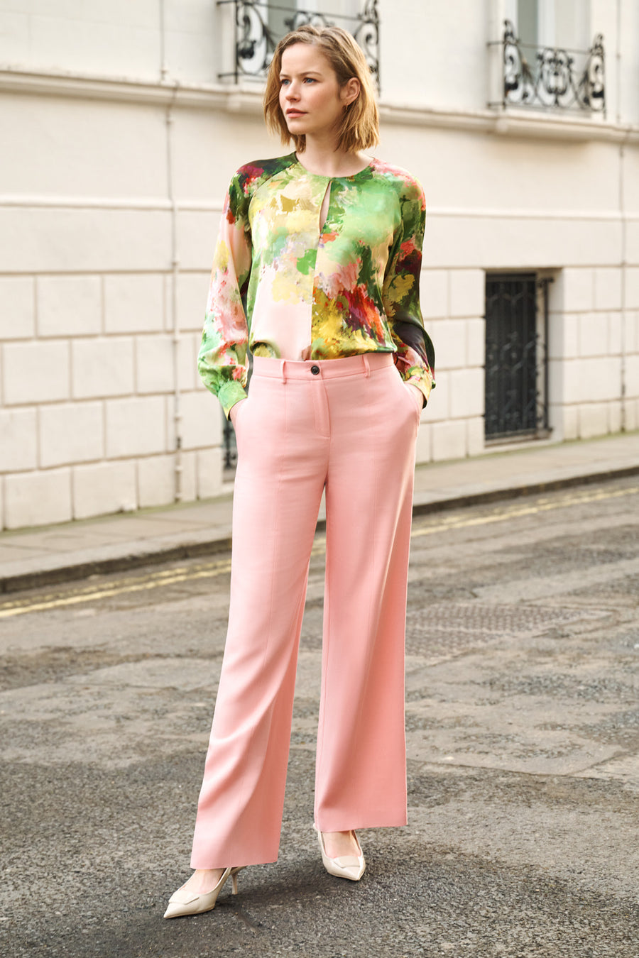 Alton Pink Linen Blend Trousers