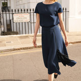 Latimer Navy and Black Skirt