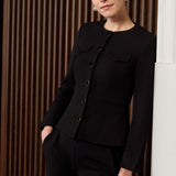 Davos Black Pique Trousers