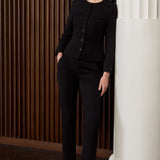 Davos Black Pique Trousers