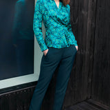 Halifax Turquoise Print Blouse