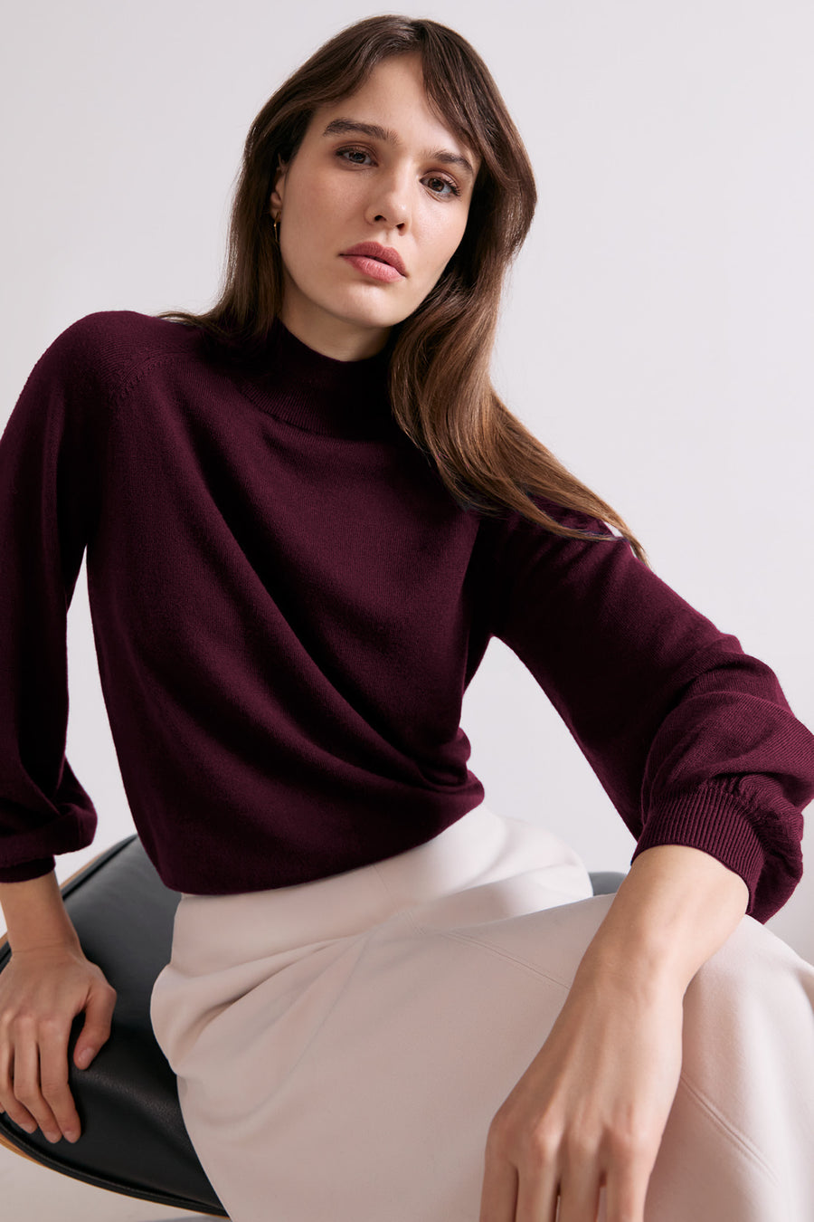 Loxley 100% Merino Wool Burgundy Jumper