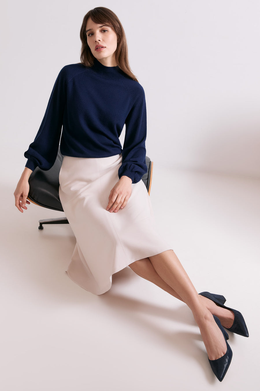 Loxley 100% Merino Wool Navy Jumper