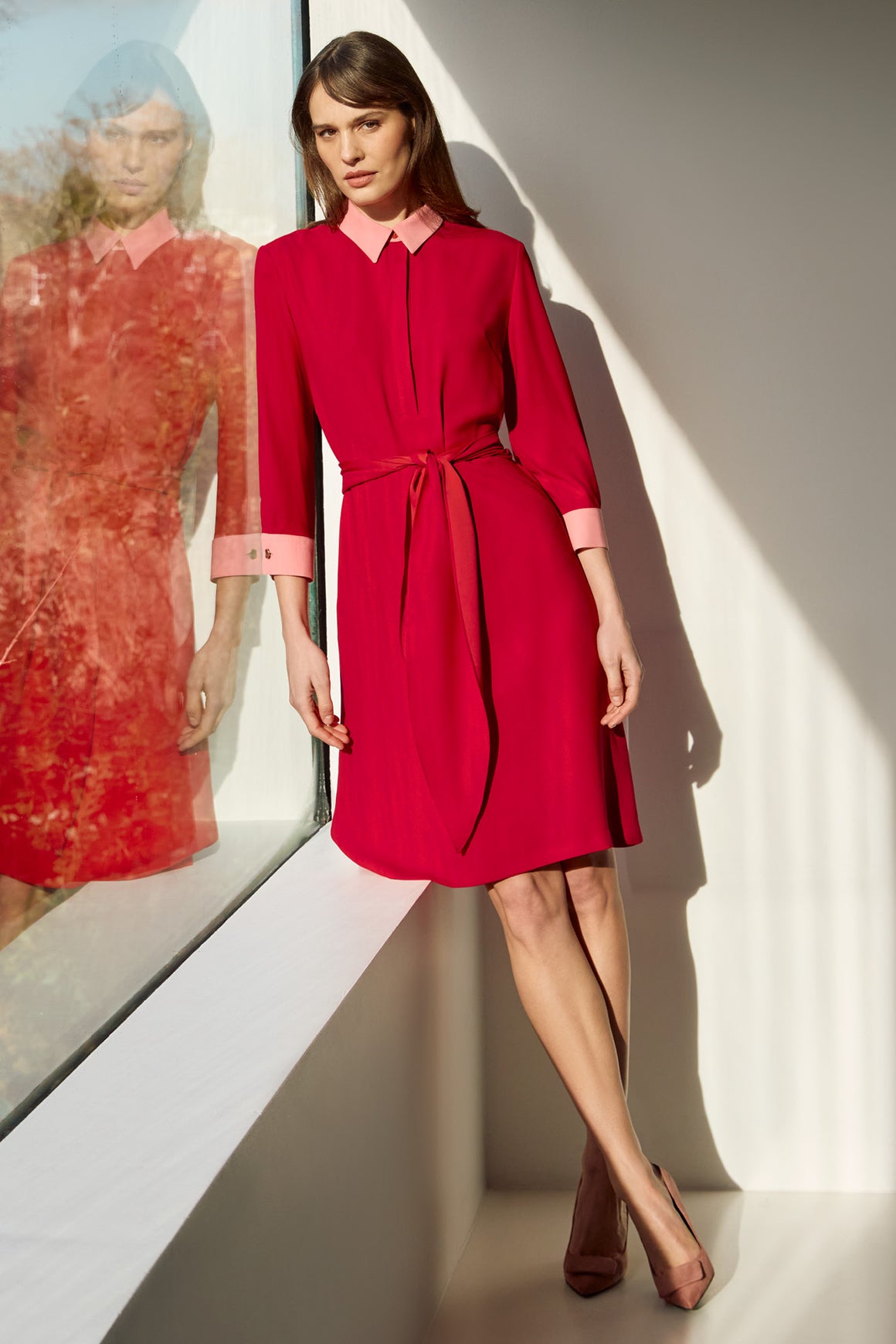 Oxberry Red & Rose Pink Dress