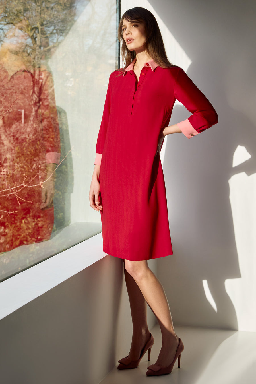 Oxberry Red & Rose Pink Dress