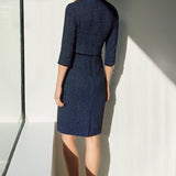 Victoria Midnight Jacquard Dress