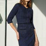 Victoria Midnight Jacquard Dress