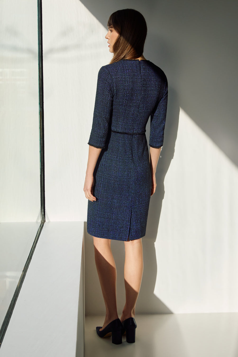 Victoria Midnight Jacquard Dress