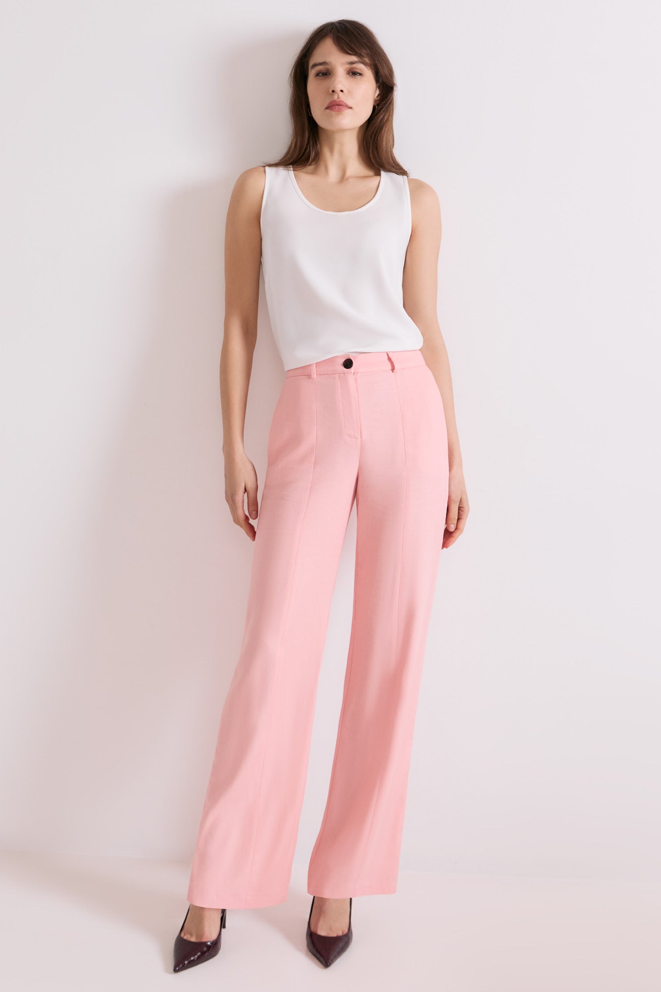 Alton Pink Linen Blend Trousers
