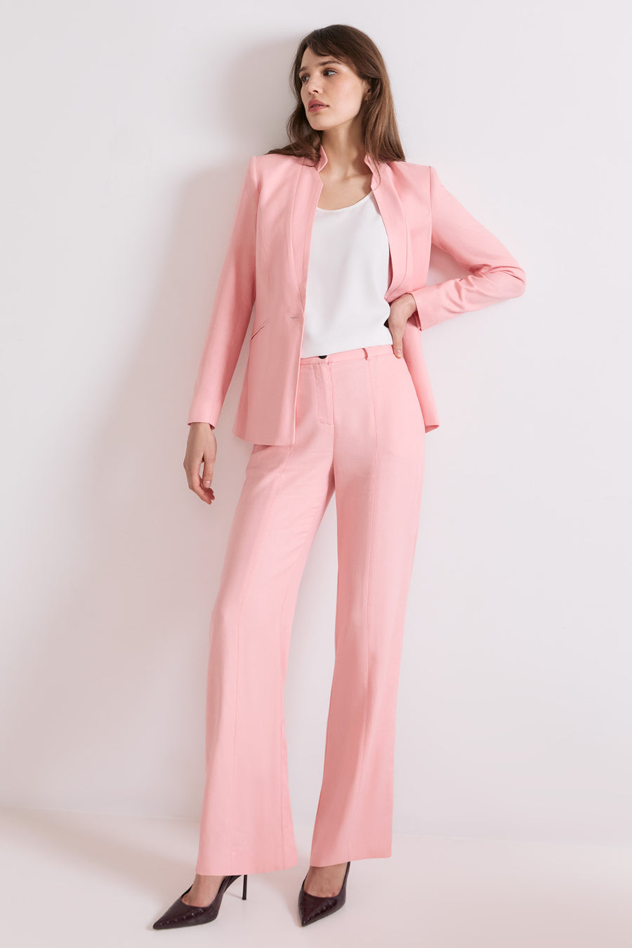 Alton Pink Linen Blend Trousers