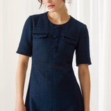 Charlwood Navy Jacquard Dress