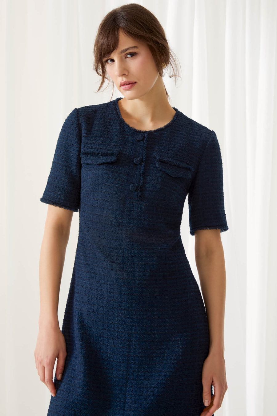 Charlwood Navy Jacquard Dress