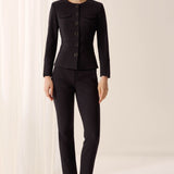 Davos Black Pique Trousers