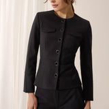 Davos Black Pique Trousers
