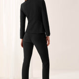 Davos Black Pique Trousers