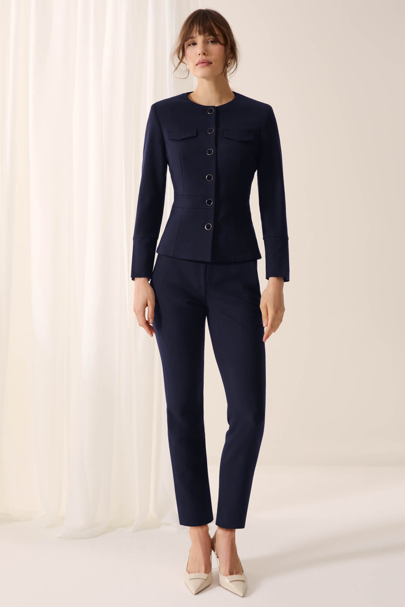 Davos Navy Pique Trousers