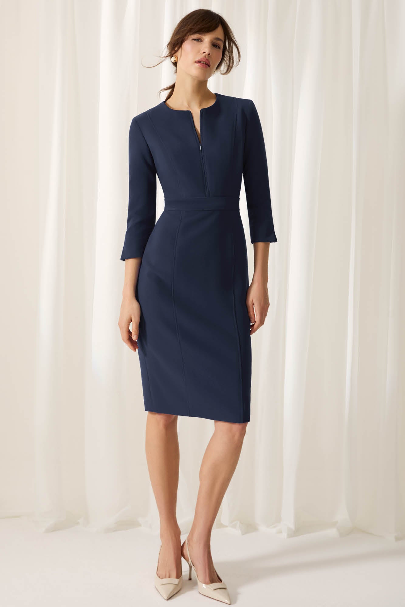Folkestone Navy Performance Tailoring Dress