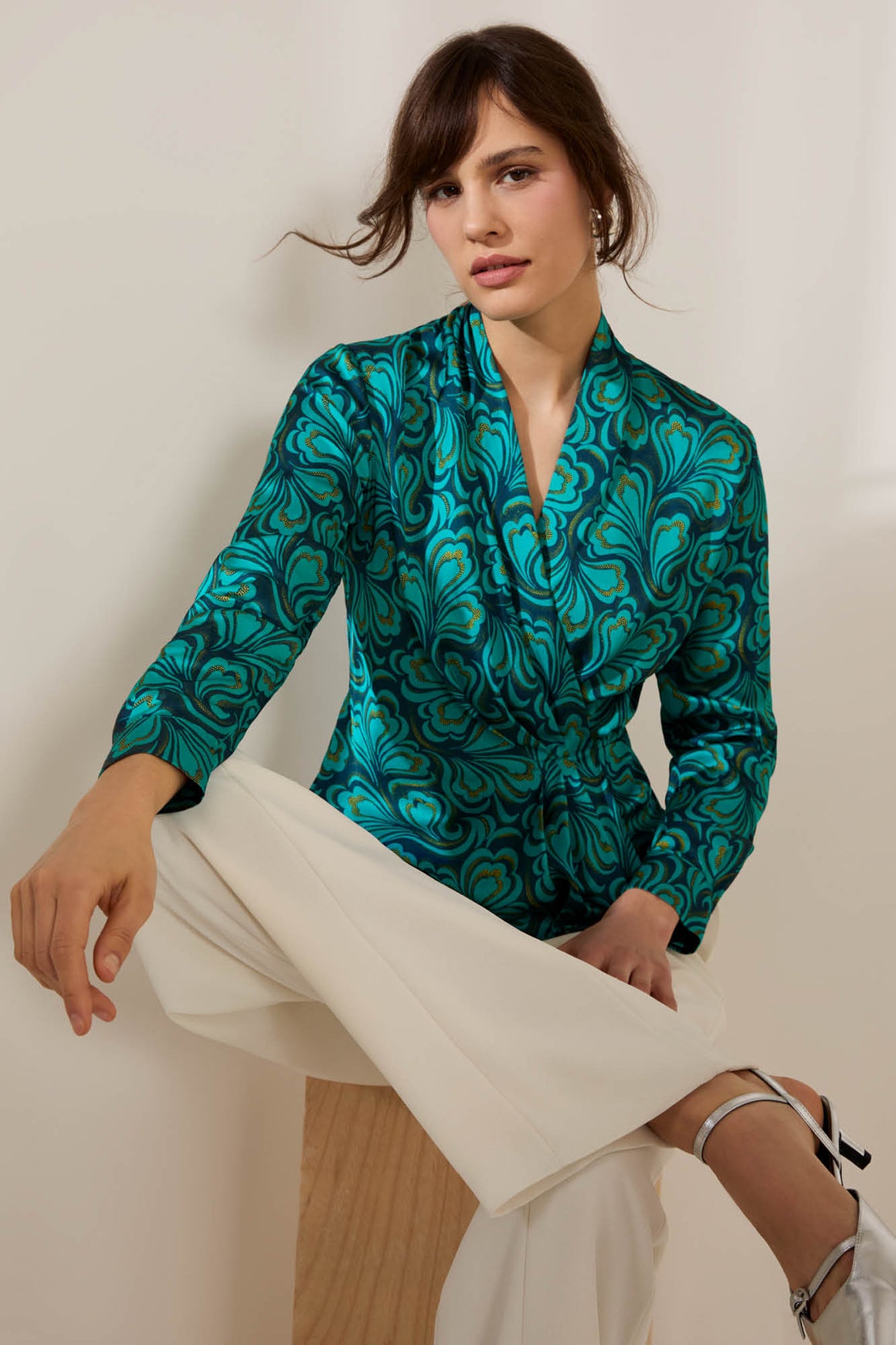 Halifax Turquoise Print Blouse