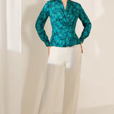 Halifax Turquoise Print Blouse