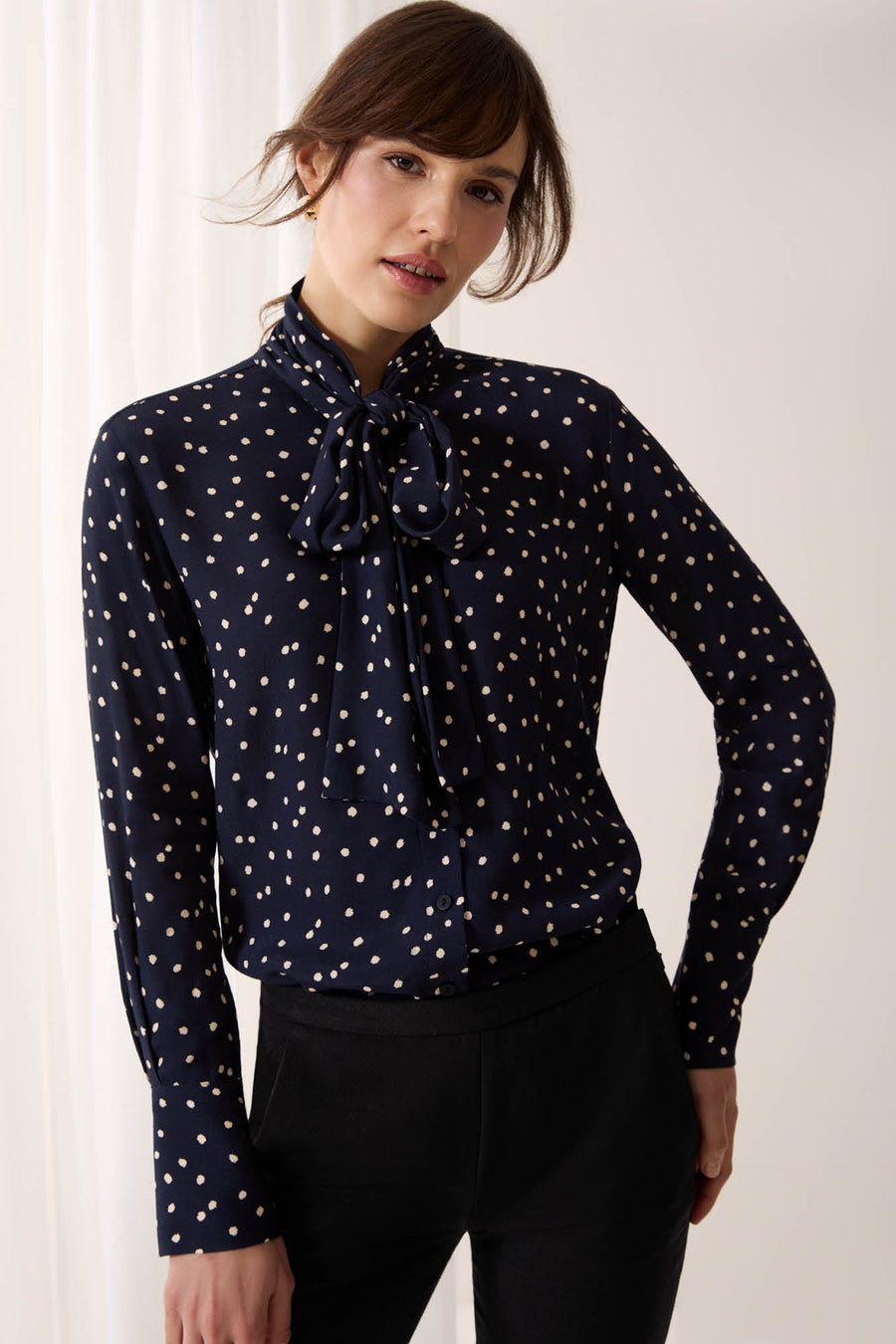 Langley Spot Print Blouse