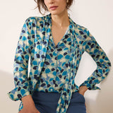 Langley Ginkgo Print Blouse