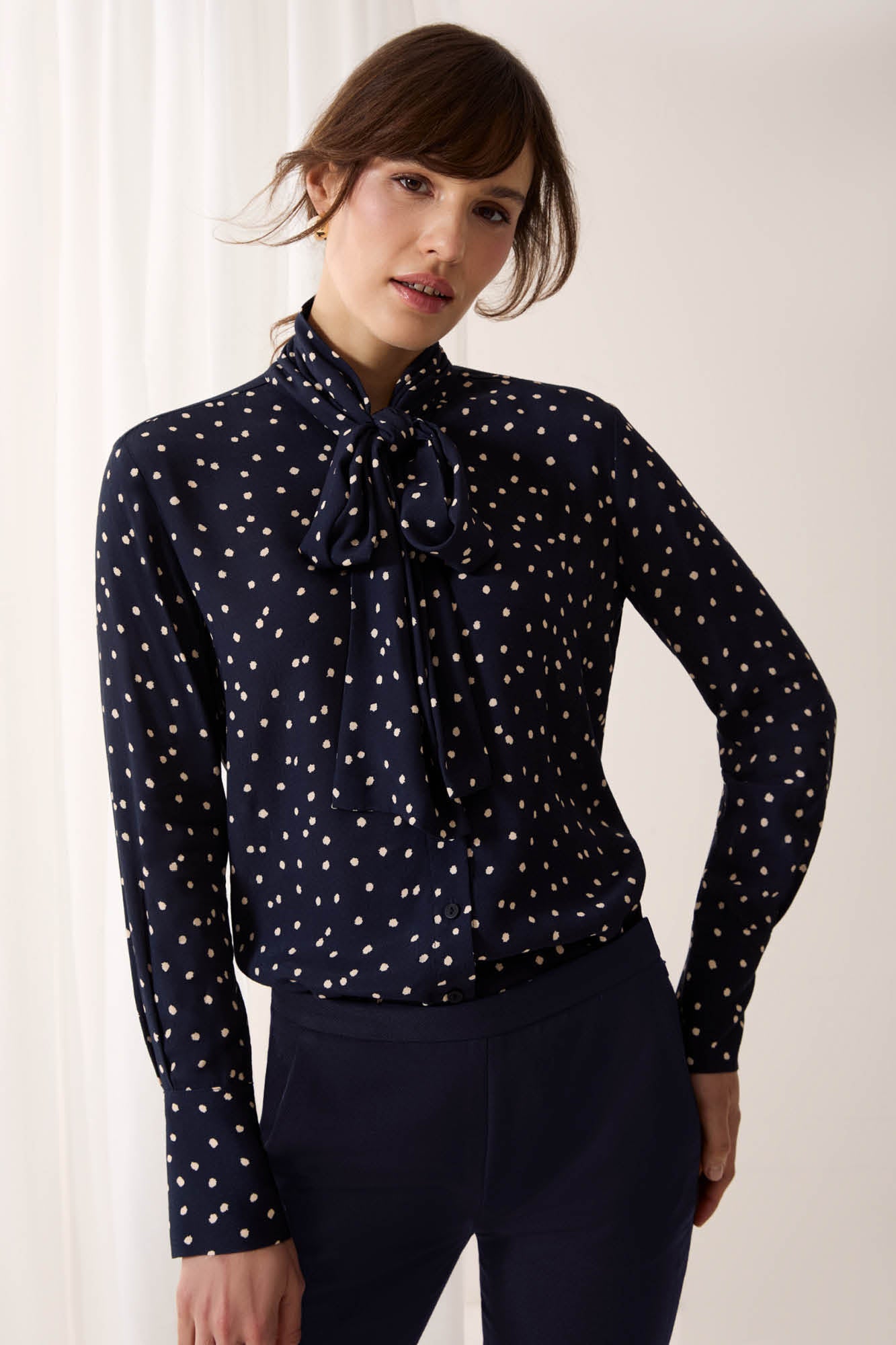 Langley Spot Print Blouse