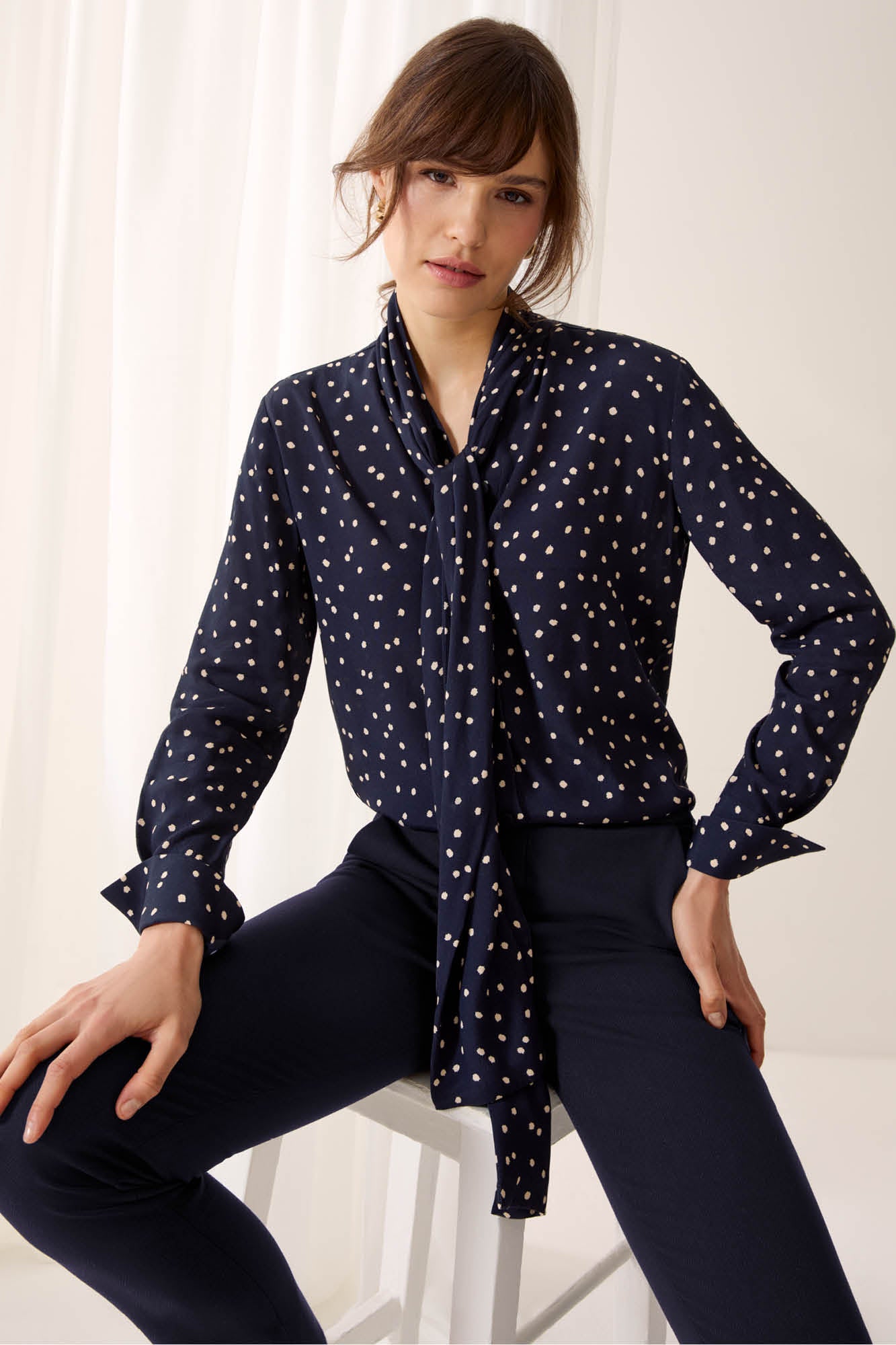 Langley Spot Print Blouse