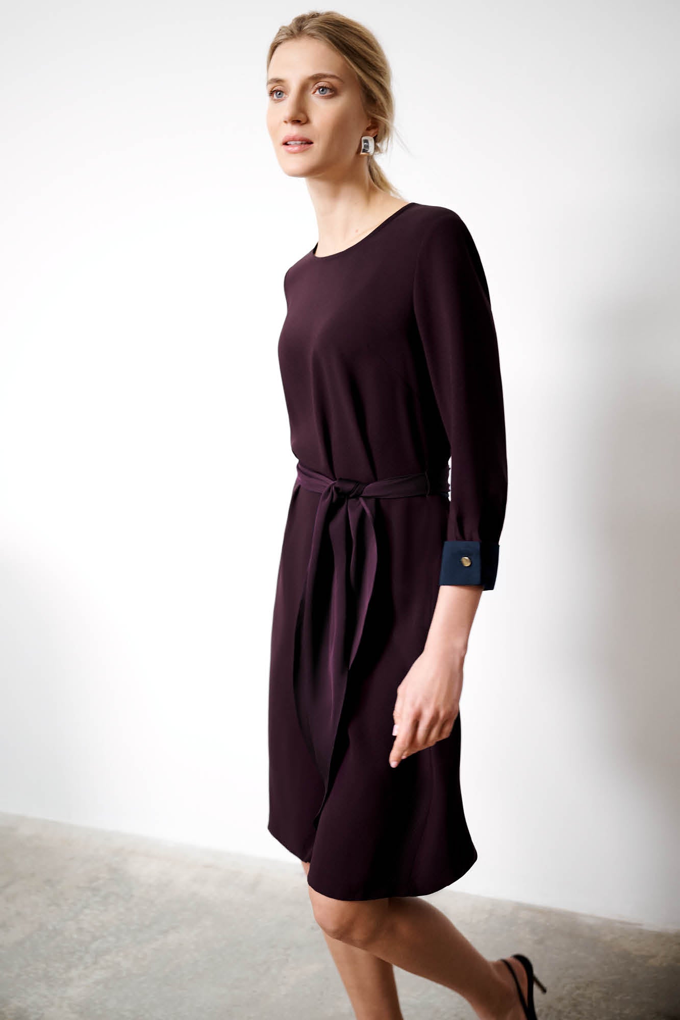 Granville Aubergine and Navy Dress