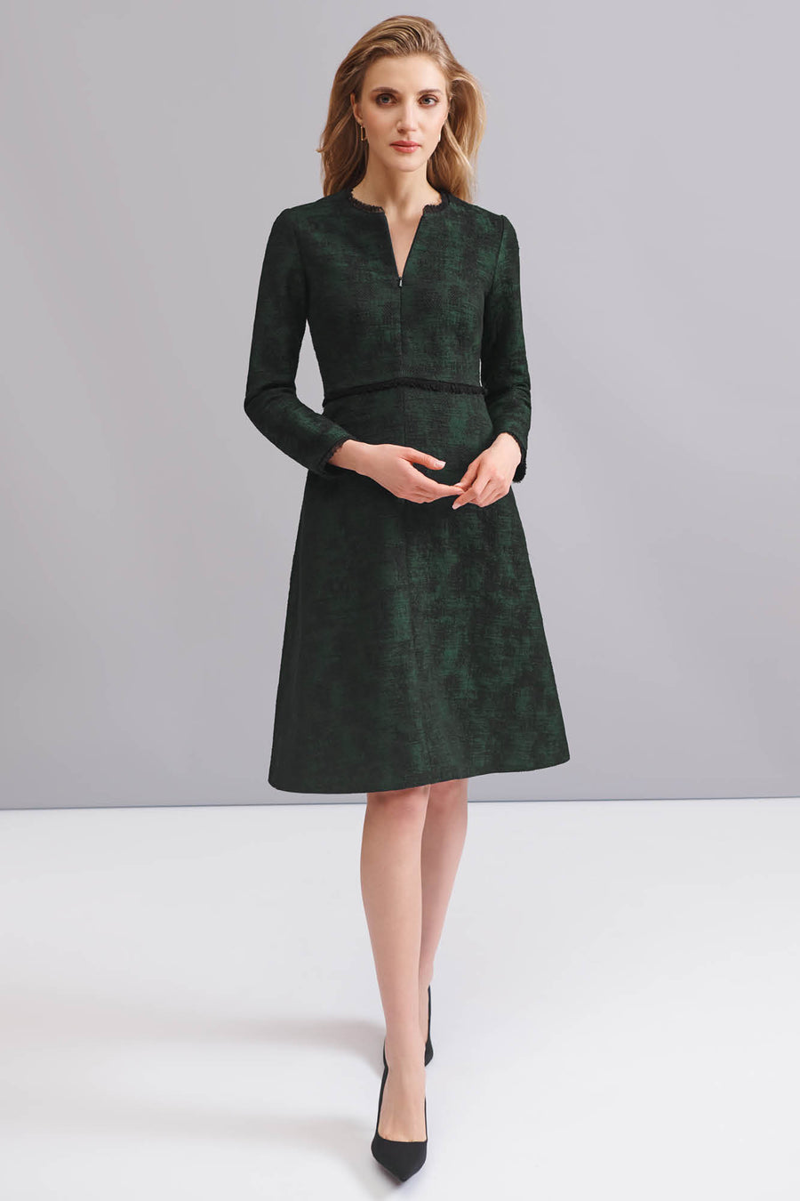 Bloomsbury Green Jacquard Dress