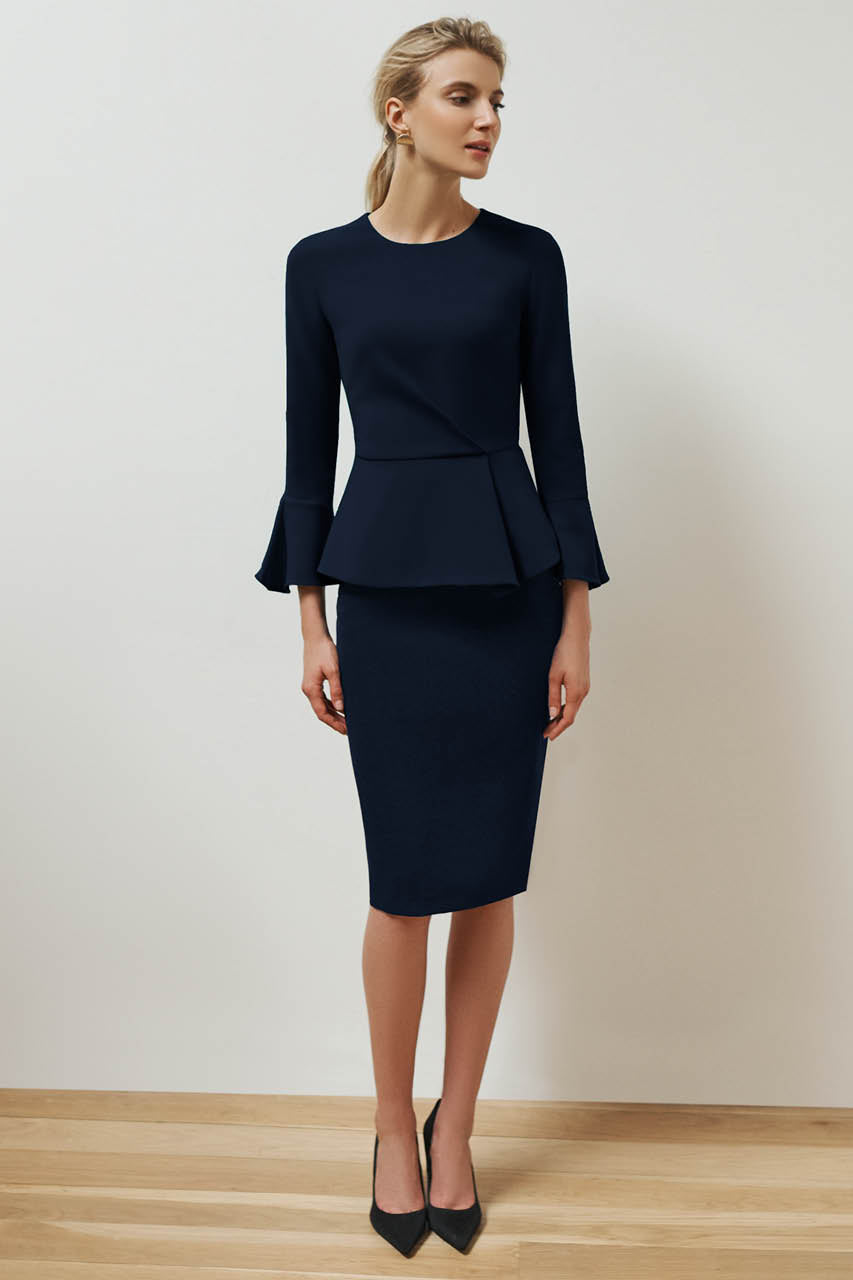 Suzy Navy Suiting Skirt