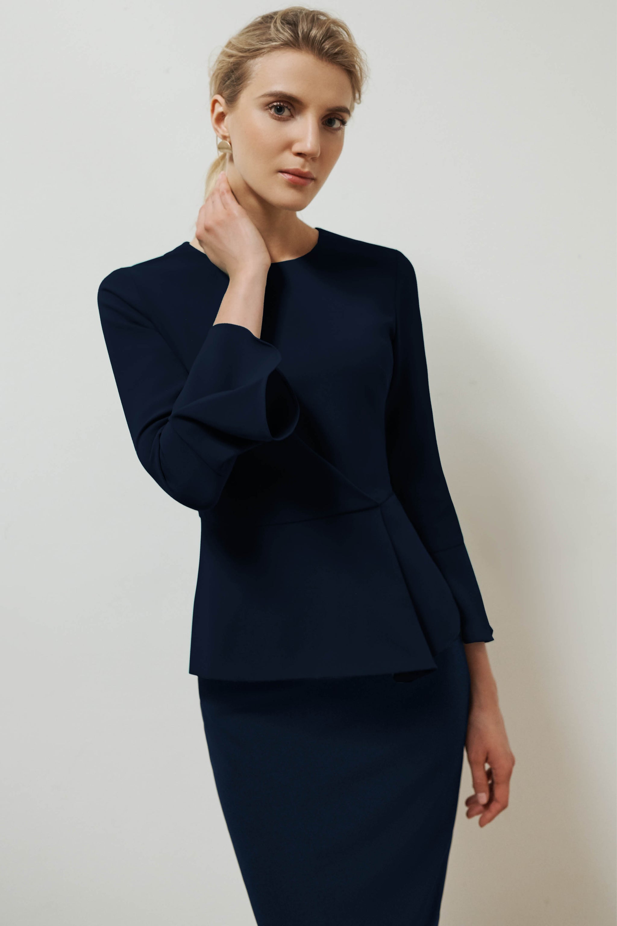 Suzy Navy Suiting Skirt