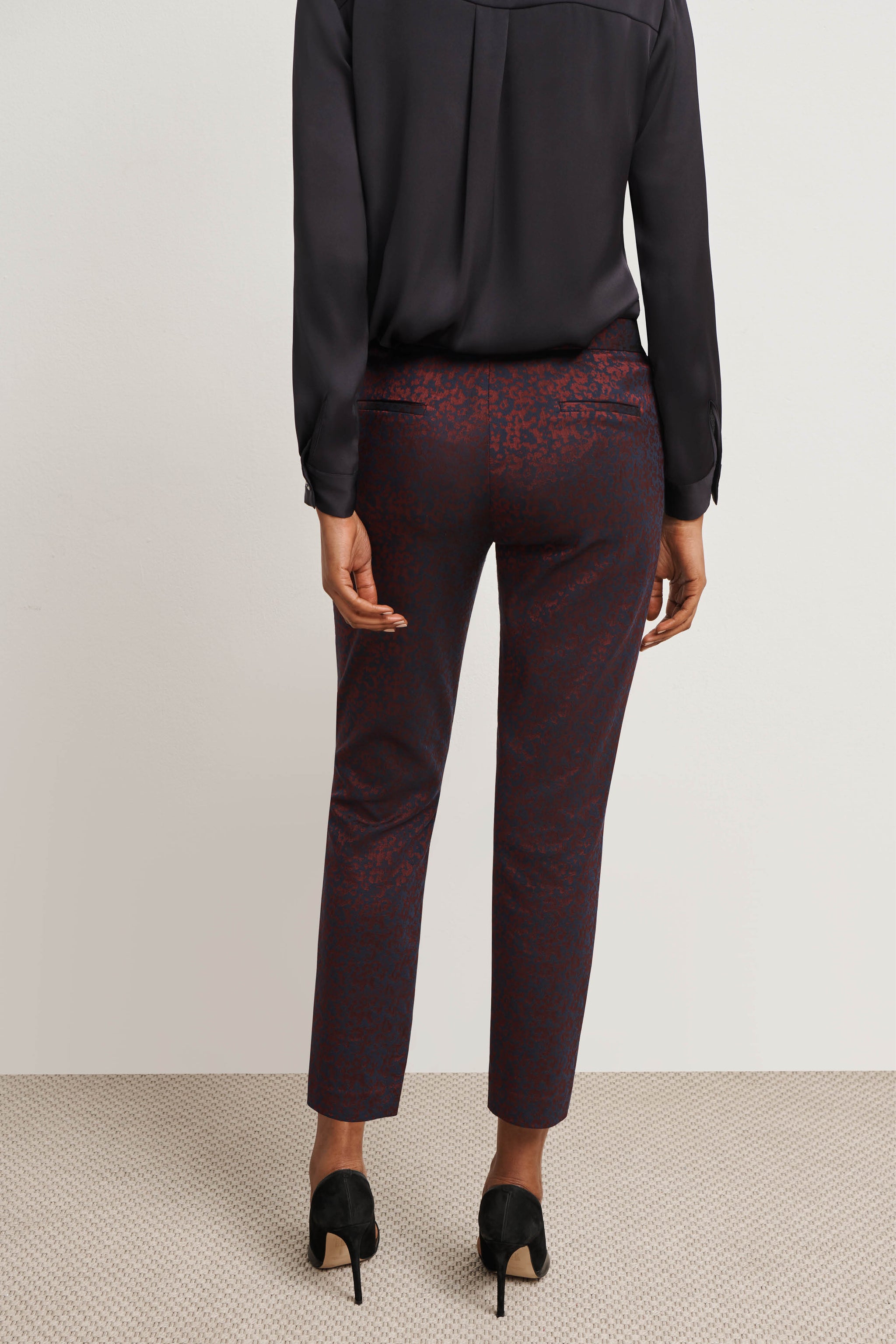 Clarence Red Jacquard Trousers