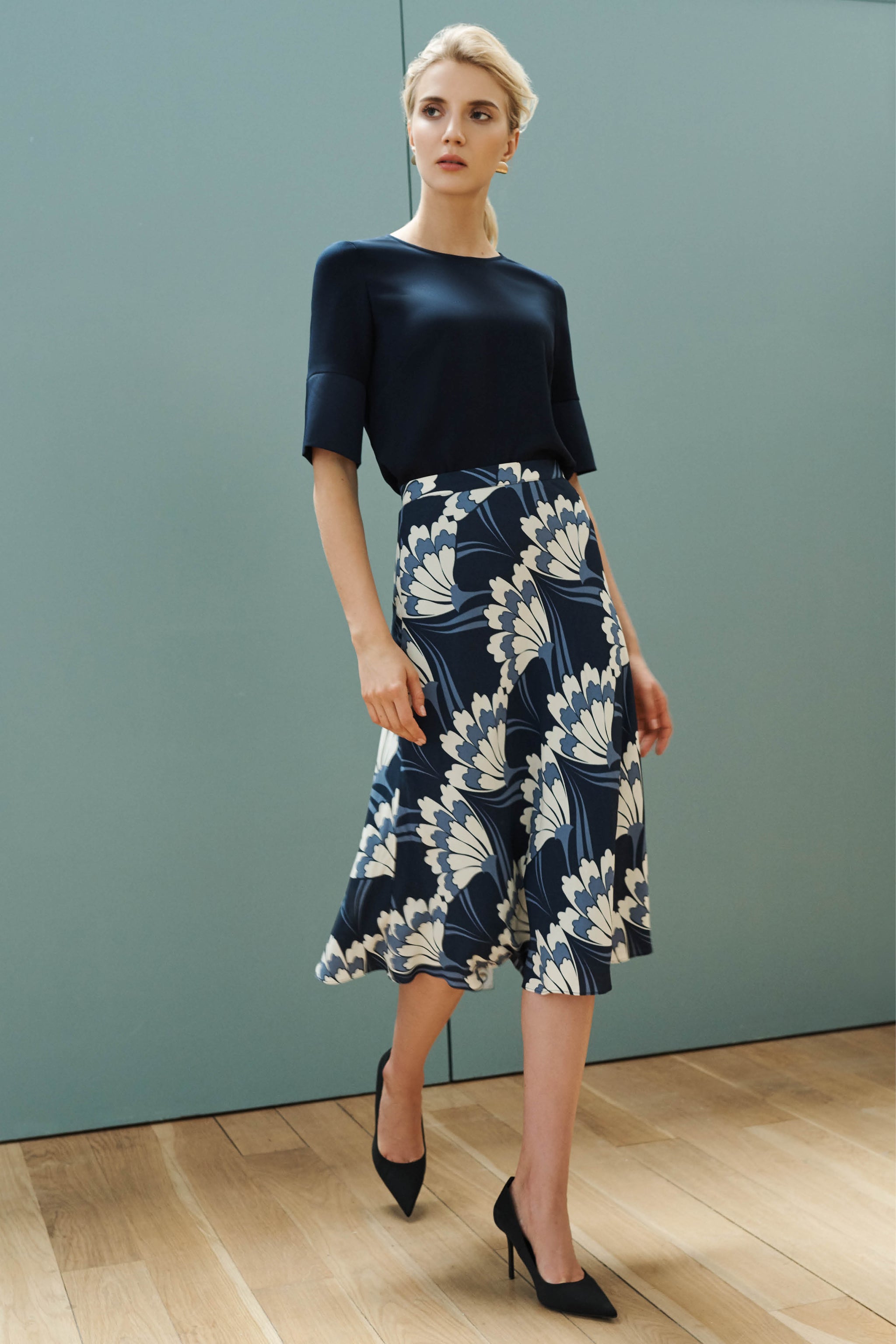 Felsham Fan Print Skirt