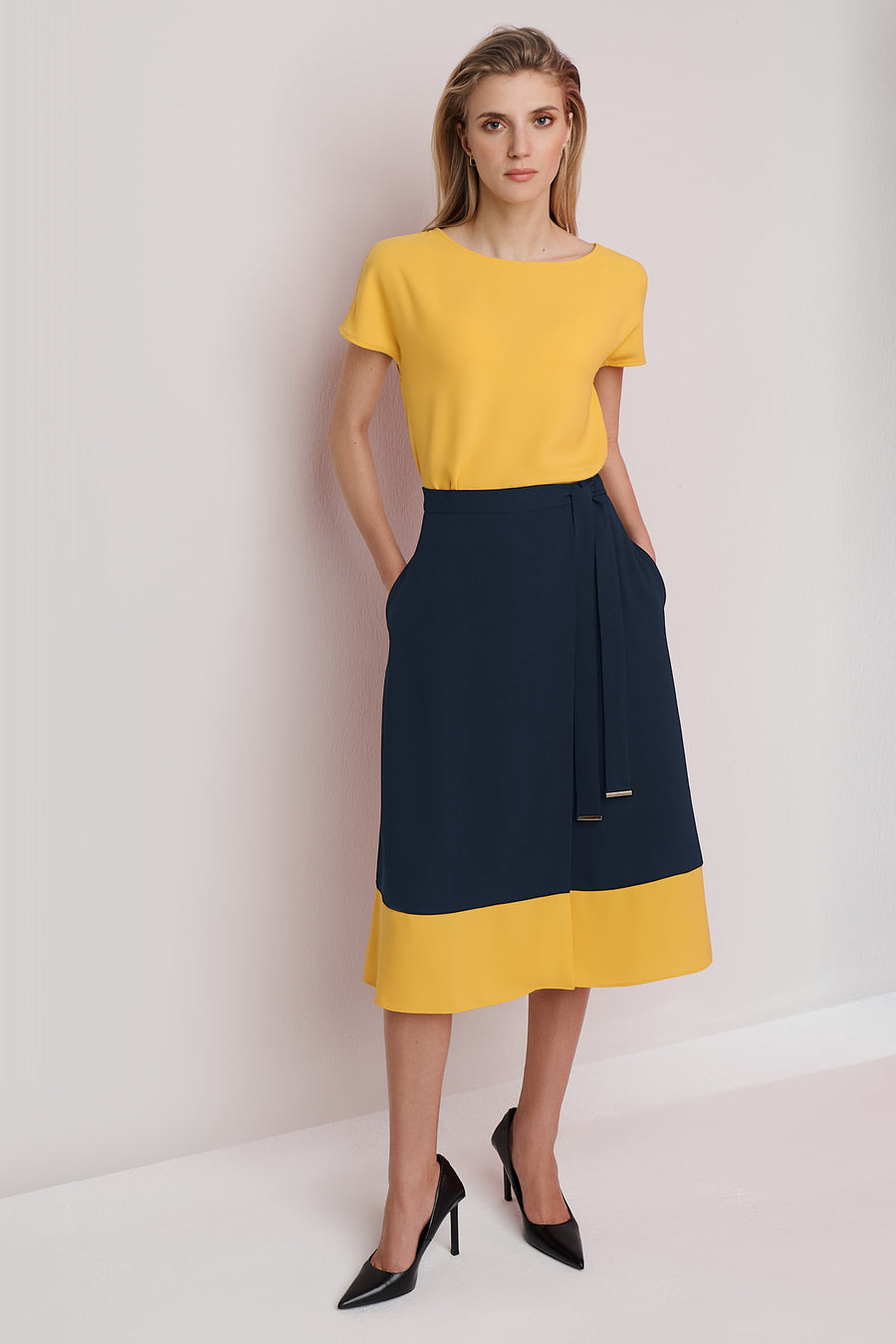 Compton Navy and Yellow Skirt